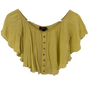 Primark Yellow Flowy Off The Shoulder Top
